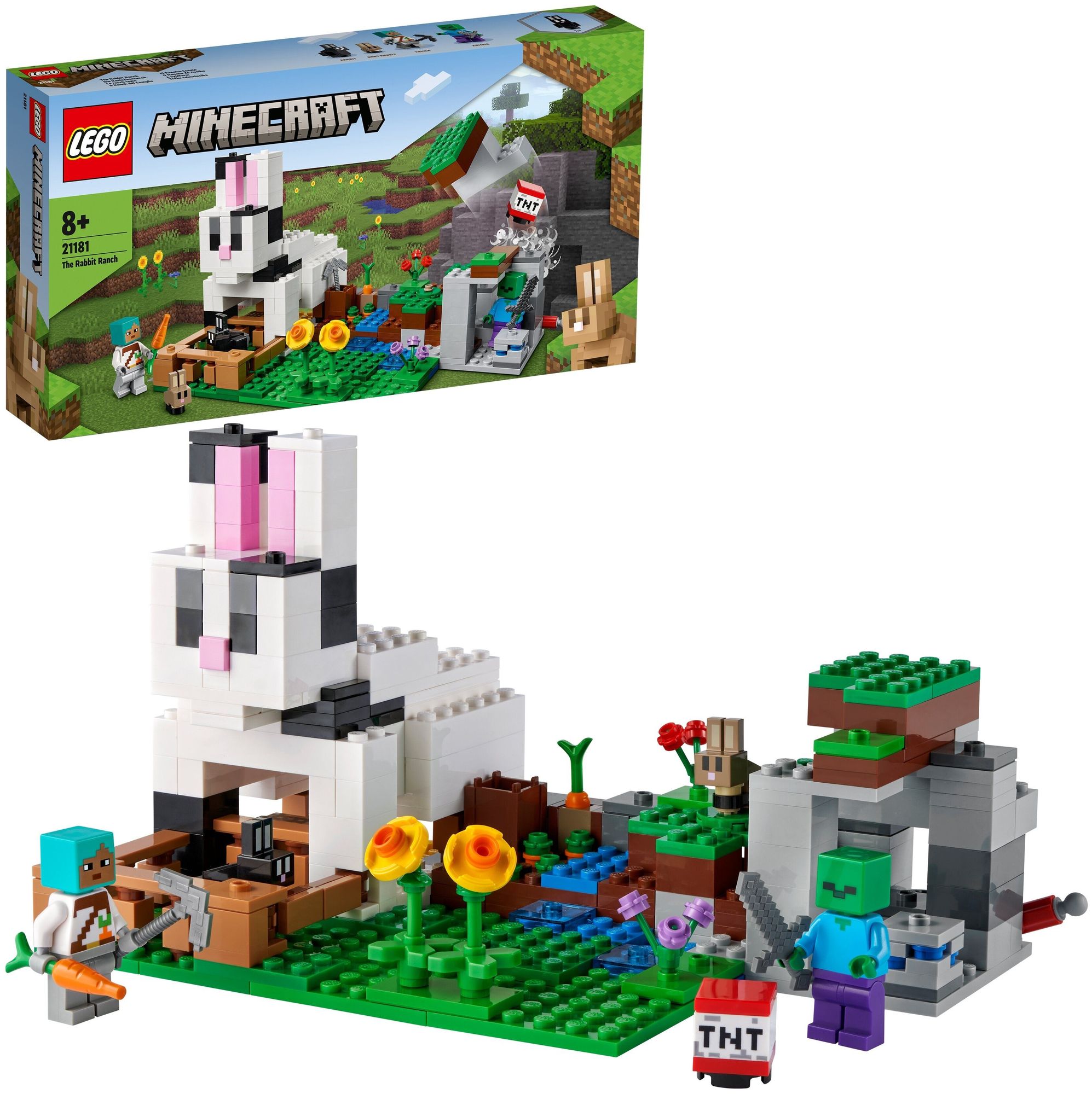 конструктор lari 60157 minecraft кроличье ранчо 352 дет Конструктор LEGO Minecraft Кроличье ранчо 21181