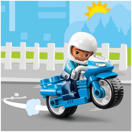 Конструктор LEGO 10967 Duplo Police Motorcycle (Полицейский мотоцикл) - фото 5