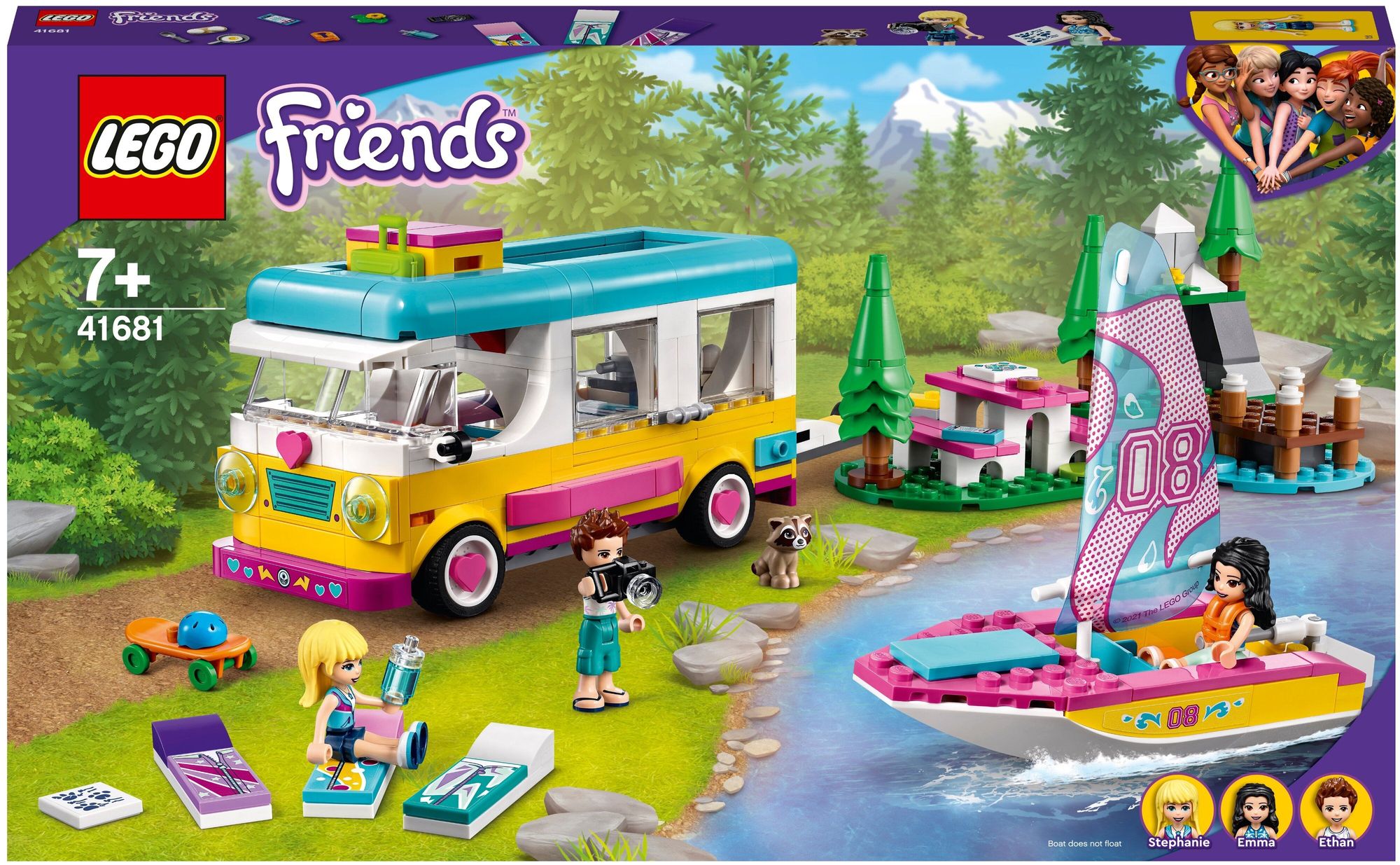 Конструктор LEGO 41681 Friends Forest Camper Van and (Лесной дом на колесах  и парусная лодка) – купить в России | интернет-магазин KotoFoto.ru