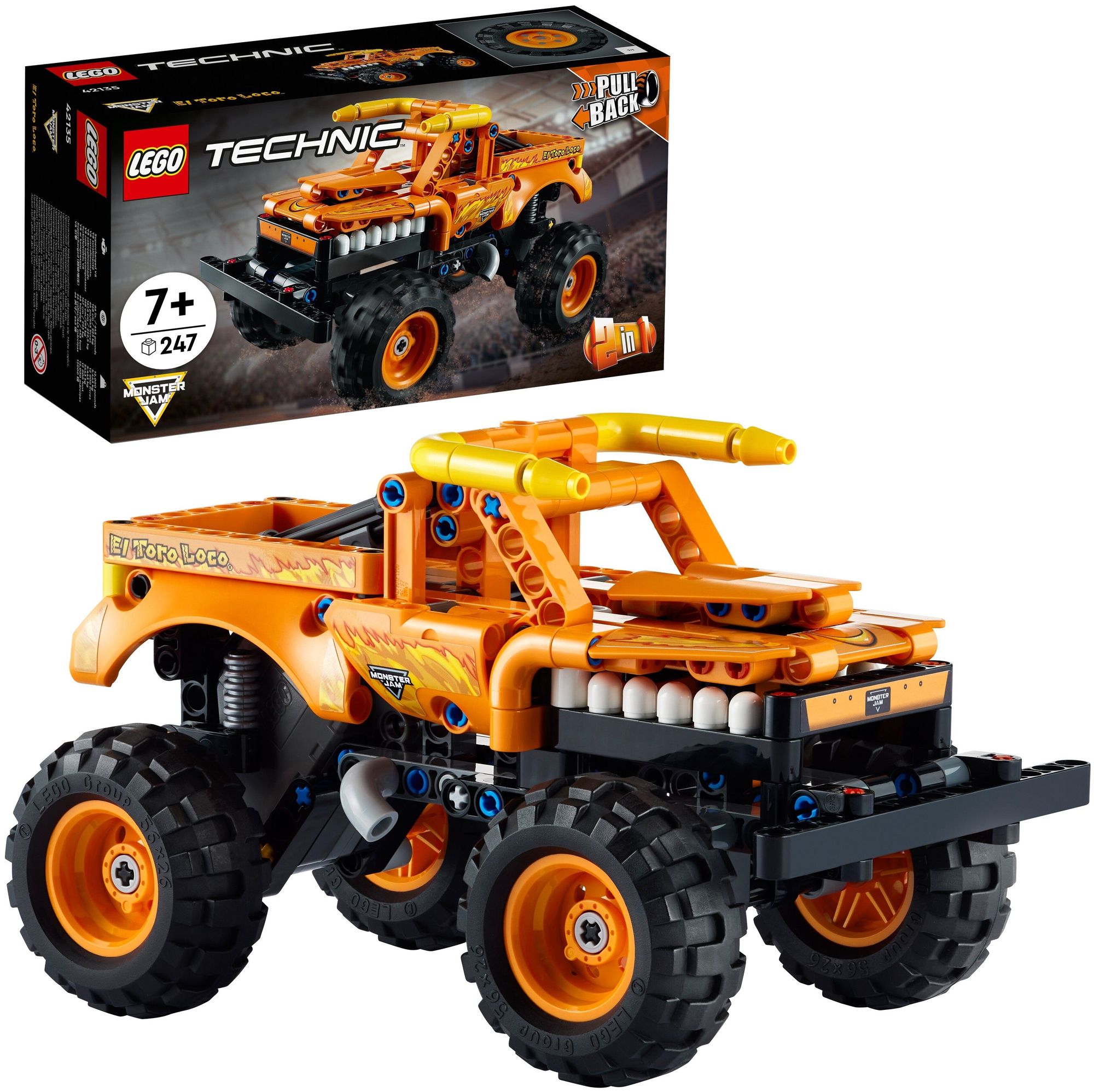 Конструктор LEGO 42135 Technic Monster Jam El Toro Loco (Машина монстр-трак Джем) монстр трак welly pontiac gto wheel monster 47008s 1 38 12 см синий