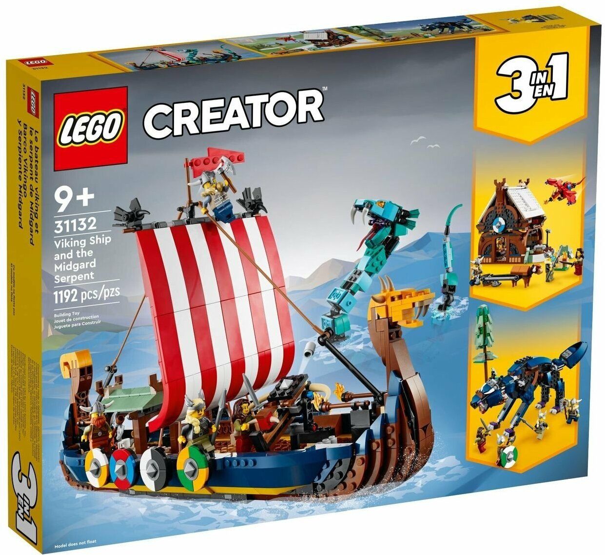 Конструктор Lego 31132 Viking Ship and the Midgard Serpent конструктор lego creator 31132 корабль викингов мидгард вазы