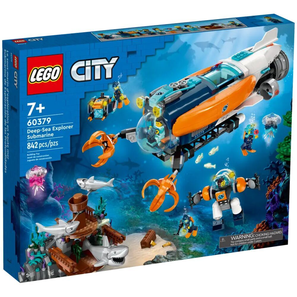 подарок для мальчика конструктор картонный 3d книга подводная лодка геодом LEGO City Глубоководная исследовательская подводная лодка 60379