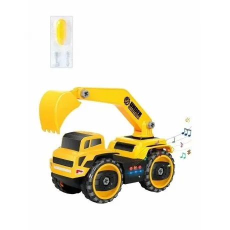 Конструктор "Экскаватор" в пакете отвертка с 2 насадками,подвижн...