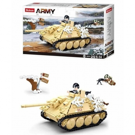 Конструктор "Танк-разрушитель" 344 детали в коробке