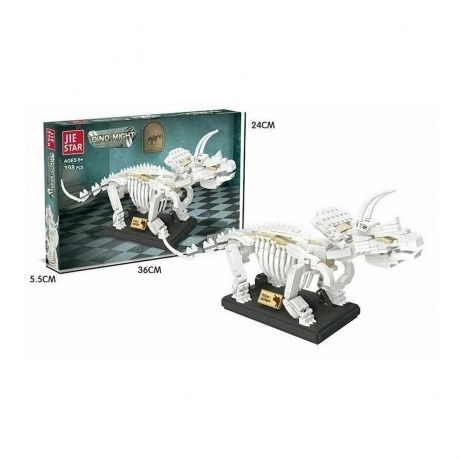 

Конструктор TRICERATOPS (398 деталей) в коробке скелет с подвижными элементами на подставке