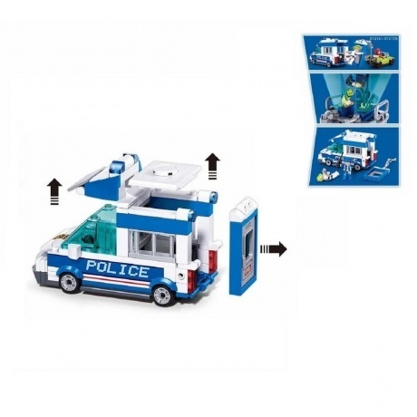 Конструктор "Сопровождение преступника" 245 деталей в коробк е с инерционной машиной - фото 2