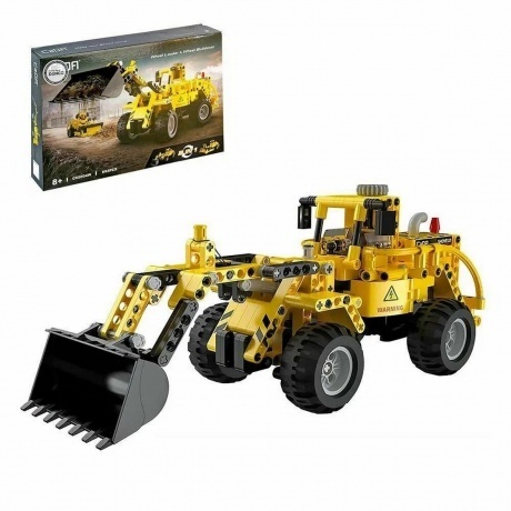 Конструктор 2в1 "Бульдозер+погрузчик" 693 детали в коробке управ...