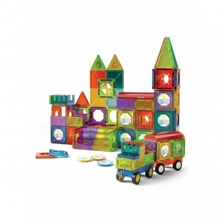 Конструктор магнитный 43 детали,2 неваляшки,наклейки (в контейне...