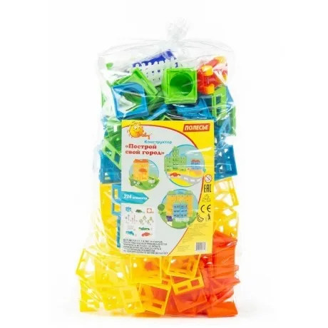Конструктор "Построй свой город" (224 элемента) (в пакете)