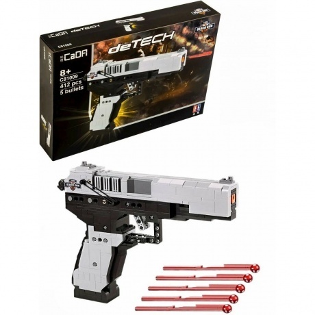 

Конструктор "Пистолет" 412 деталей в коробке 5 пуль