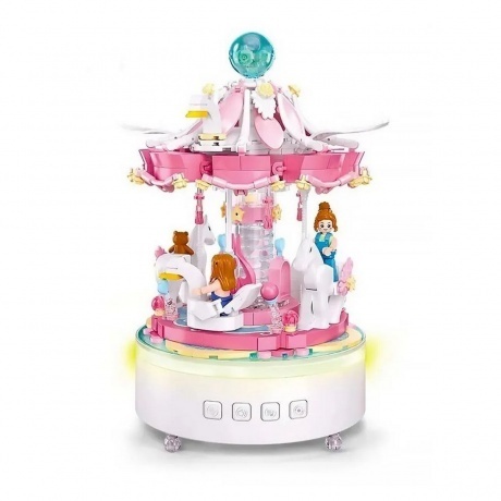 Конструктор "Карусель" 591 деталь на батарейках (свет,звук) в ко...