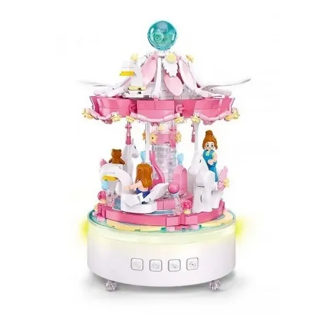 Конструктор "Карусель" 591 деталь на батарейках (свет,звук) в ко...