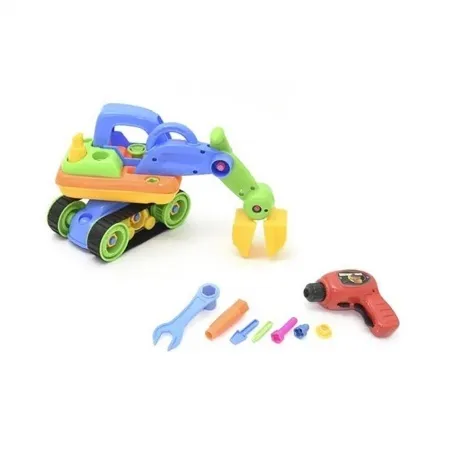 Конструктор "Экскаватор" в коробке шуруповерт на батарейках,отве...