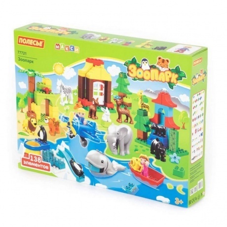 Конструктор "Макси"-"Зоопарк" 138 деталей (в коробке)