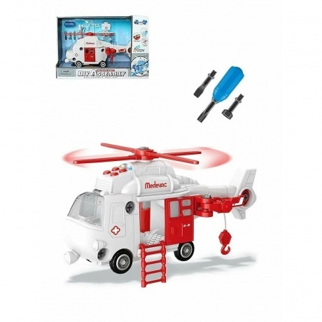 Конструктор "Вертолет Medevac" (свет,звук) в коробке 3 отвертки;...