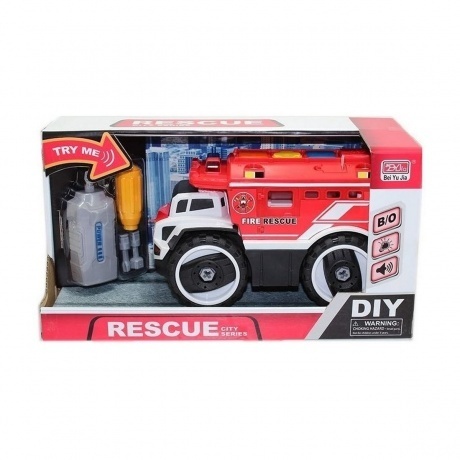Конструктор "Пожарная машина" в коробке (свет,звук) открывается ...
