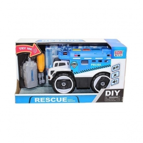 Конструктор "Полицейская машина" в коробке (свет,звук) открывает...