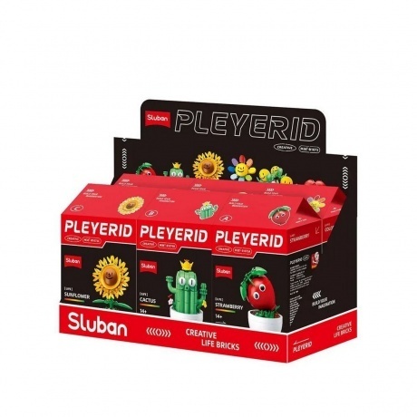 

Конструктор "Комнатные растения", 6 видов, 57-101 деталей клубника,кактус,2 подсолнуха,кумкват,фрукт