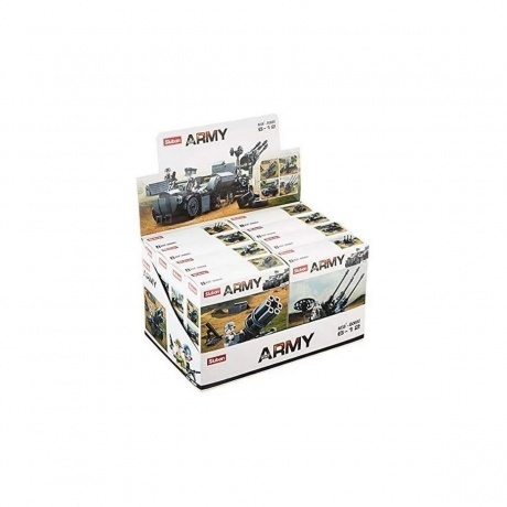 Конструктор "Армия" 4в1 в дисплее (ракетная установка(84дет) мот...