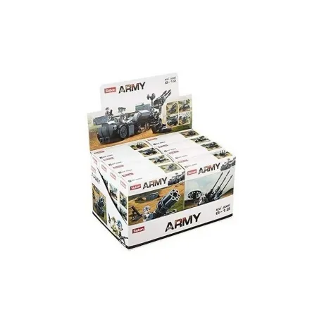 Конструктор "Армия" 4в1 в дисплее (ракетная установка(84дет) мот...