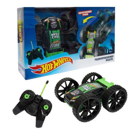 Радиоуправляемая игрушка 1Toy Машина-перевёртыш Hot Wheels Т10978 Black-Green - фото 3