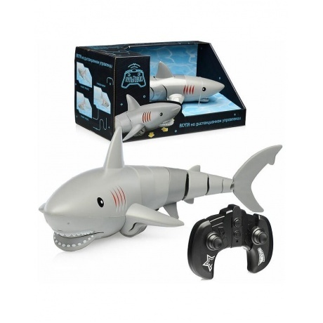 Акула серая на РУ в коробке водозащита,двойной мотор,плавает впе...