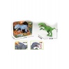 Динозавр на батарейках (звук) серый/салатовый в коробке рычание;...