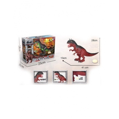 

Динозавр на батарейках (свет,звук) с проектором в коробке яйцо(2);движение головой,лапами;светящиеся глаза,язык;крик NY039-B
