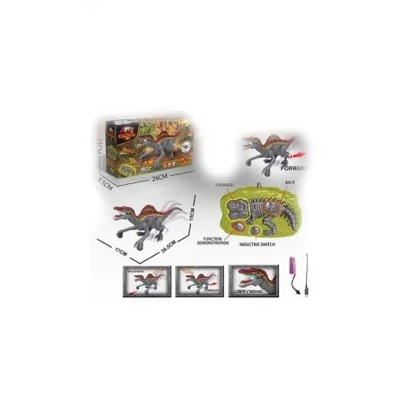 Динозавр ANCIENT на РУ (свет,звук) серый/бежевый в коробке аккум...