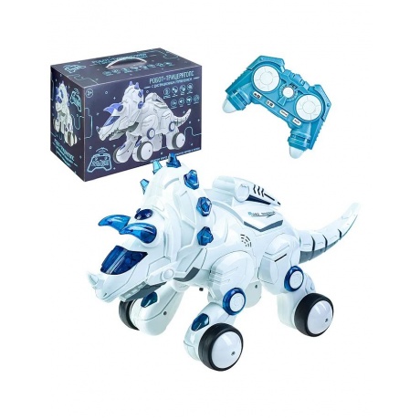 Динозавр Трицератопс на РУ (свет,звук,пар) в коробке с аккумулят...