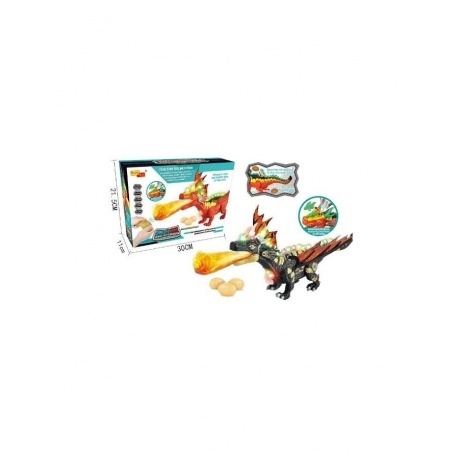 Динозавр на РУ (свет,звук,спрей) с яйцами (3шт) в коробке машет ...