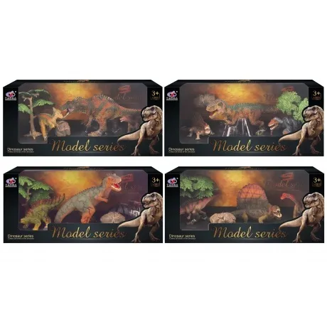 Набор динозавров (5 предметов) в коробке 3 динозавра, камень,дер...