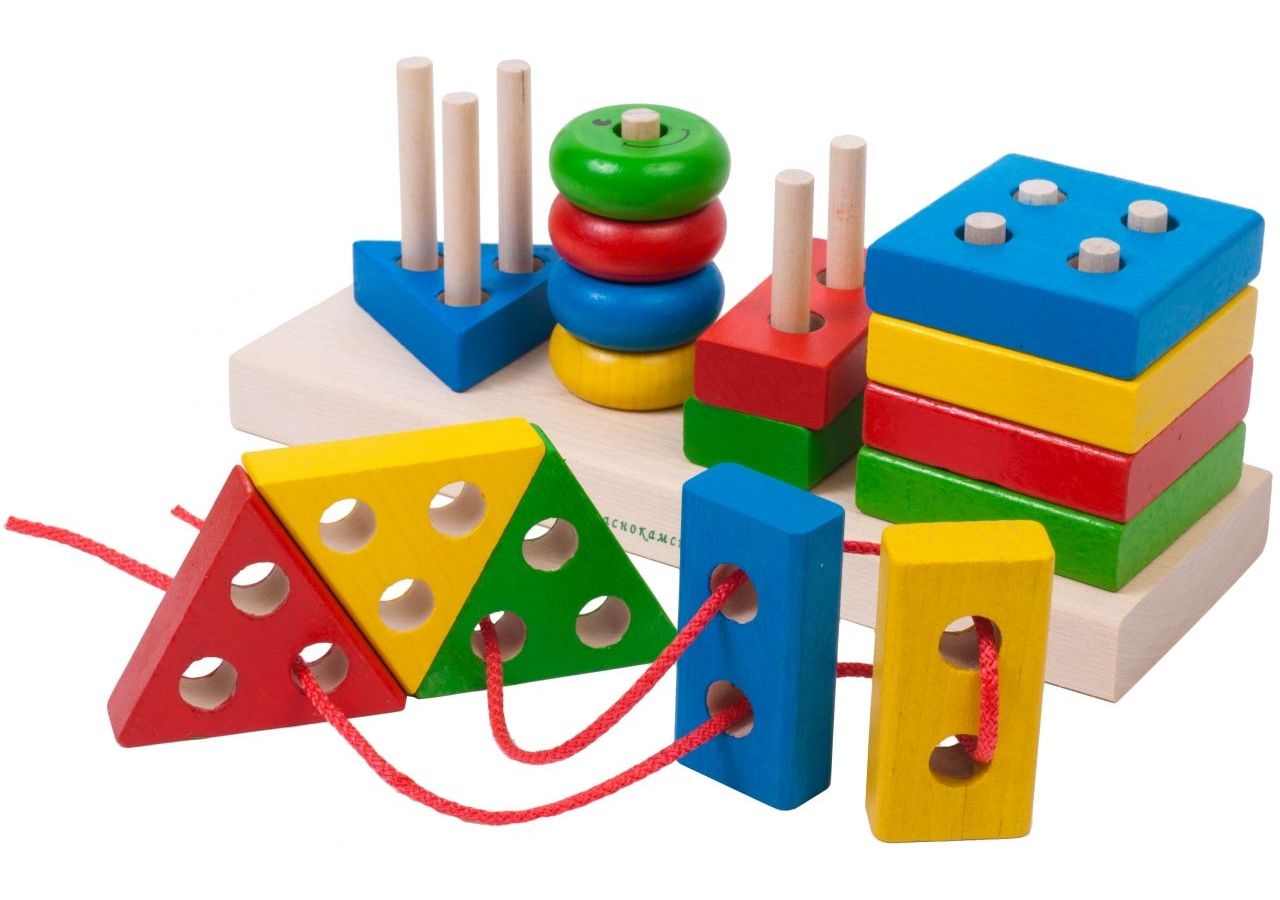 Набор Краснокамская Игрушка НСК-01 Геометрик деревянные игрушки краснокамская игрушка пирамидка геометрик цвета и формы