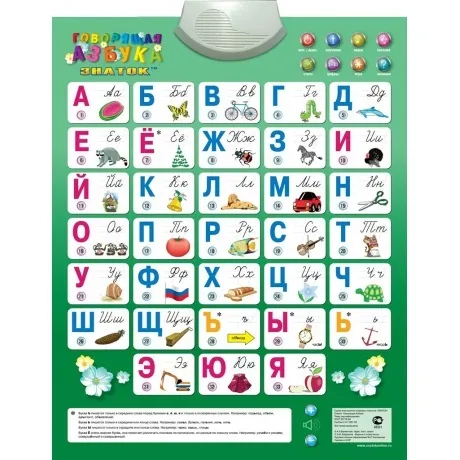 Электронный звуковой плакат Знаток PL-08-NEWru/70082 Говорящая а...