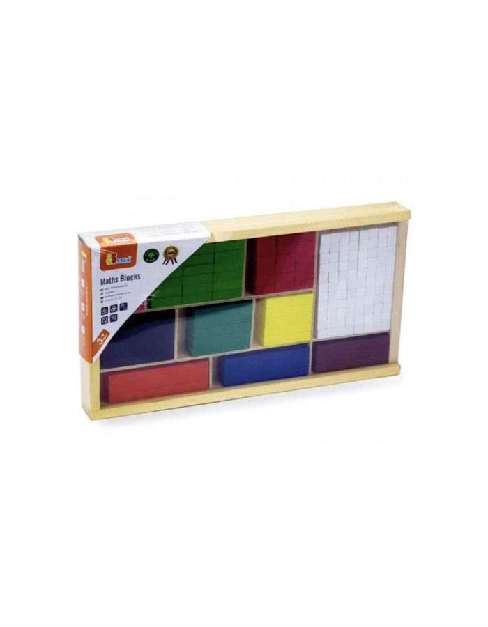 цена Конструктор блочный 308 деталей в ящике математические блоки разных цветов и размеров VIGA 56166