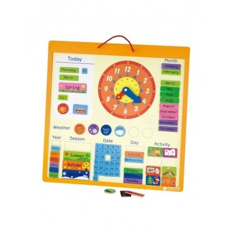 

Игровой модуль Календарь в коробке 75 деревянных деталей на магнитах VIGA 50377