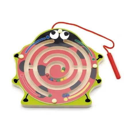 Магнитный лабиринт Божья коровка в коробке основание-поле,палочк...