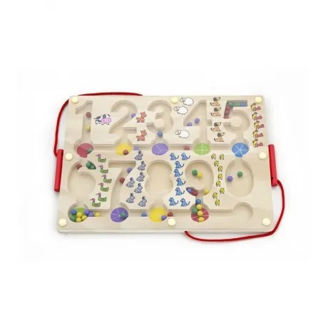 Магнитный лабиринт Цифры в коробке 2 палочки с магнитами, разноц...