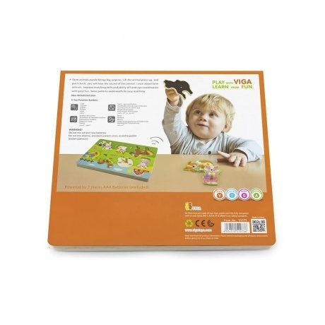 Пазл-вкладыш"Ферма"со звуком,7 деталей,в пленке VIGA VG51273 - фото 3