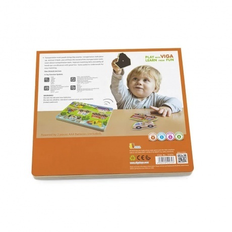 Пазл-вкладыш"Транспорт"со звуком 7 деталей пленк VIGA VG51274 - фото 4