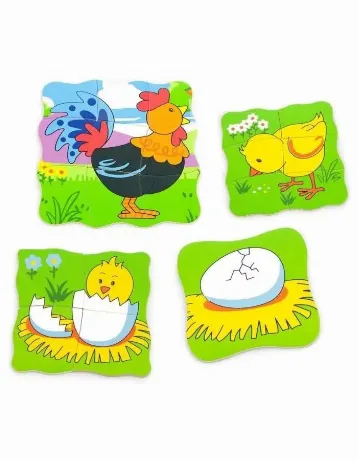 Пазл "Петушок"9 деталей в коробке VIGA VG50113