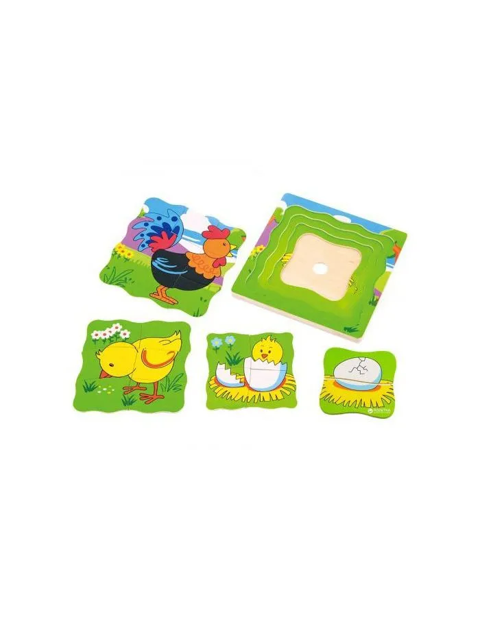 Пазл "Петушок"9 деталей в коробке VIGA VG50113 - фото 3