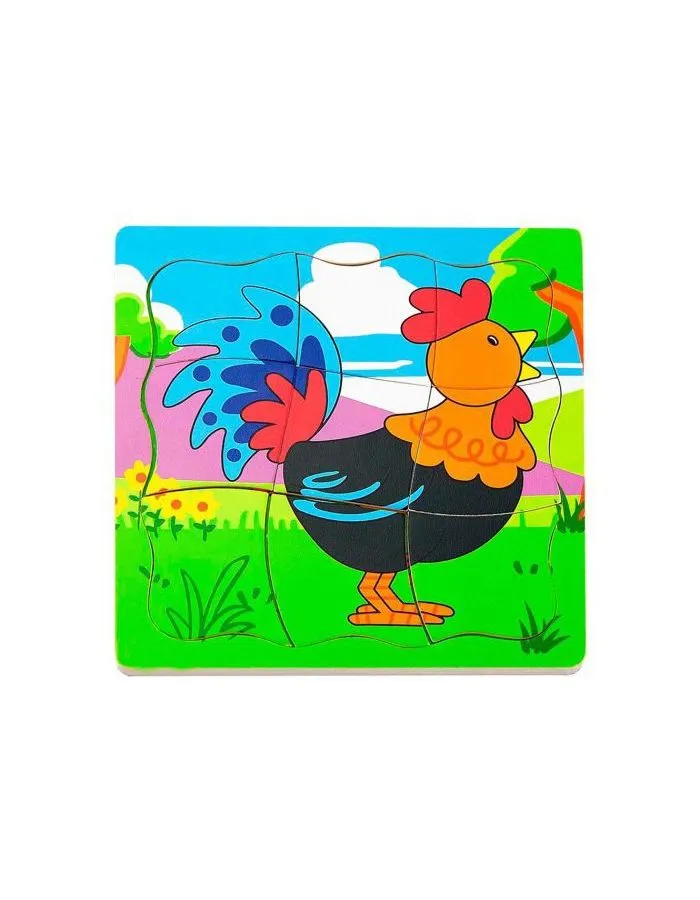 Пазл "Петушок"9 деталей в коробке VIGA VG50113 - фото 4