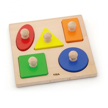 

Пазл блочный для малышей Геометрические фигуры 5 дет.в кор. VIGA VG50663