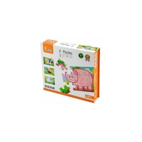 Пазл 4в1 "Ферма" (дерево)в коробке VIGA VG50069 - фото 4