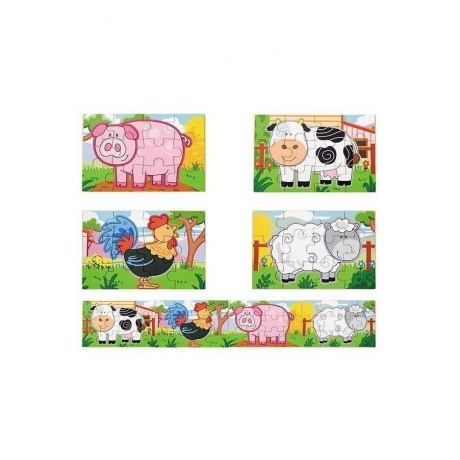 Пазл 4в1 "Ферма" (дерево)в коробке VIGA VG50069 - фото 5