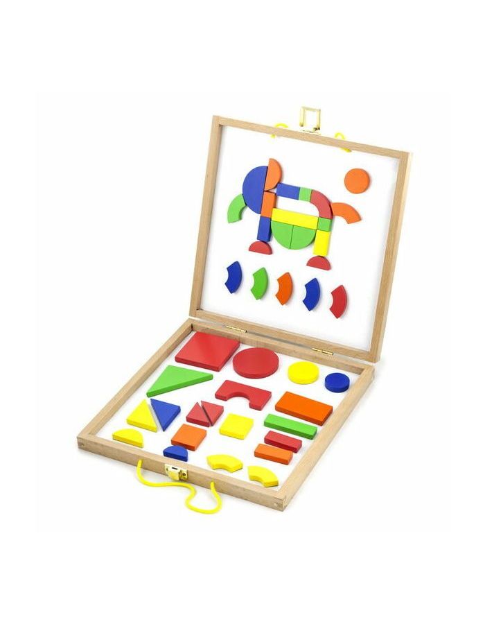 Магнитная мозайка в чемодане 42 магнитные детали разных форм и цветов VIGA 59687
