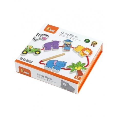 

Шнуровка "Зоопарк"(12 фигурок,шнурок)в коробке VIGA VG59549