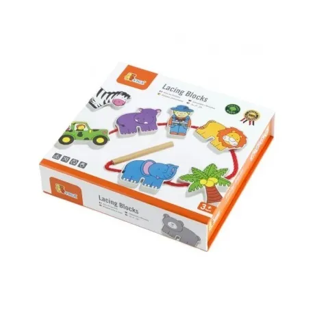 Шнуровка "Зоопарк"(12 фигурок,шнурок)в коробке VIGA VG59549