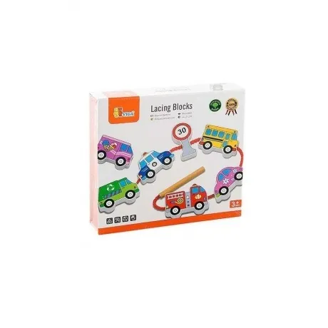 Шнуровка "Транспорт"(12 фигурок,шнурок)в коробке VIGA VG59851